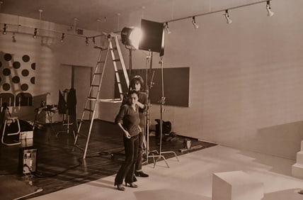 Allen Tannenbaum, John Lennon and Yoko Ono before shoot, 1980