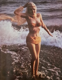 Marilyn Monroe in bikini on the beach