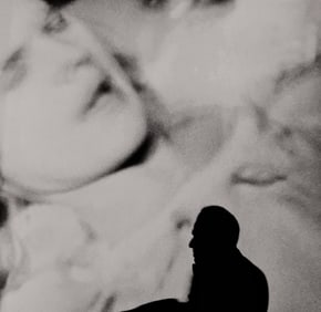 Diane Arbus, Carrol Baker on screen in Baby Doll (with silhouette), N.Y.C., 1956