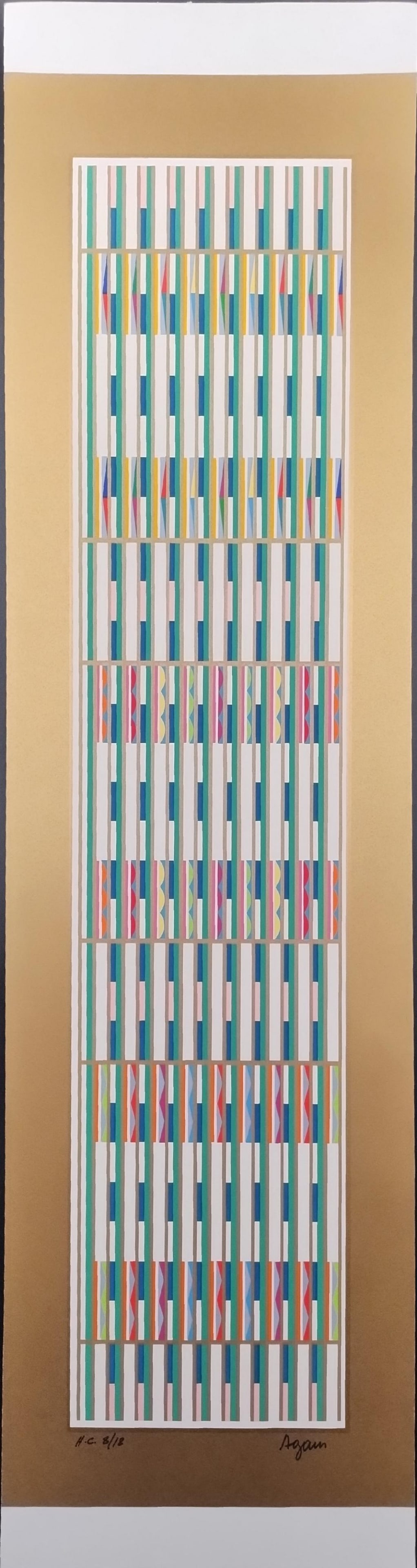 Yaacov Agam, Vertical Orchestration, Serigraph Signed Limited Edition Number Hc 8/18 (1 of 3)