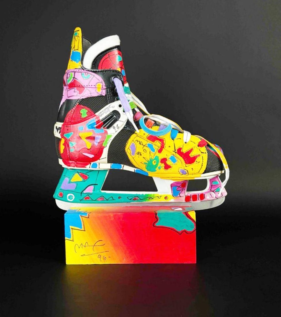 Peter Max, 'Untitled', Original Mixed Media Painting On Ice Hockey Skate W/ Unique Base, 1996 (1 of 11)