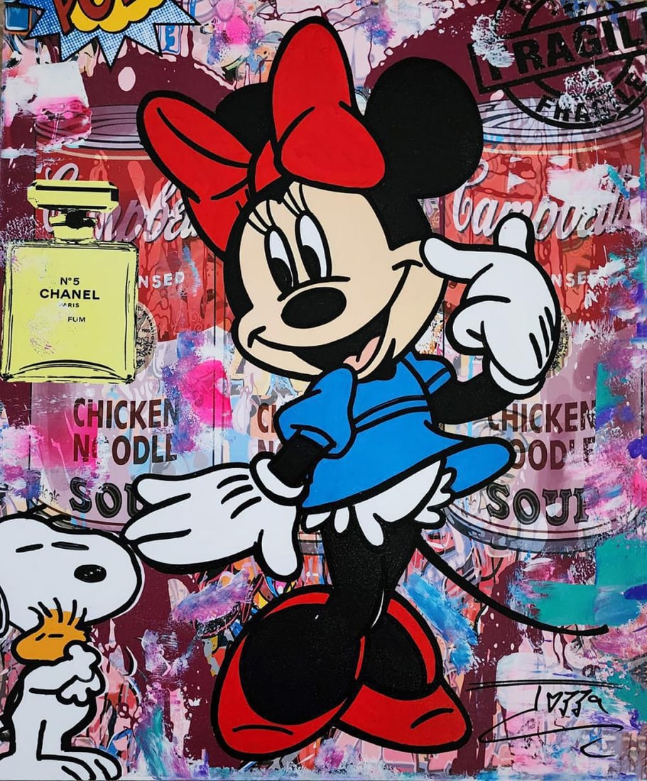 Jozza, 'Tinking Of You ', Original Mixed Media Acrylic Canvas Painting, 2023, 24"x30" (1 of 4)