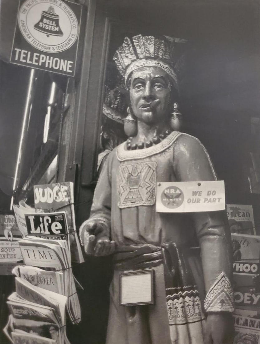 Ansel Adams, Cigar Store Indian, Powell Street, San Francisco, California, 1933: Photographer: Ansel Adams (American, 1902 - 1984) - Internationally renowned American photographer. One of the most influential artists in photographic history. Title: "Cigar Store Indian, Powell Stre
