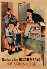 Original 2nd Edition Vintage Poster - 'Biscuits Olibet' 1890'S