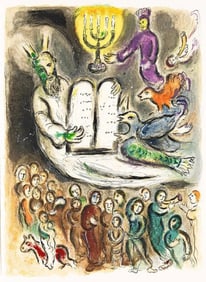 Marc Chagall 'Moses and the Serpent' original lithograph from The Story of the Exodus
