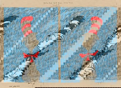 Dr. Seuss, 'The Cat's Debut - Diptych', Signed Limited Edition Serigraph