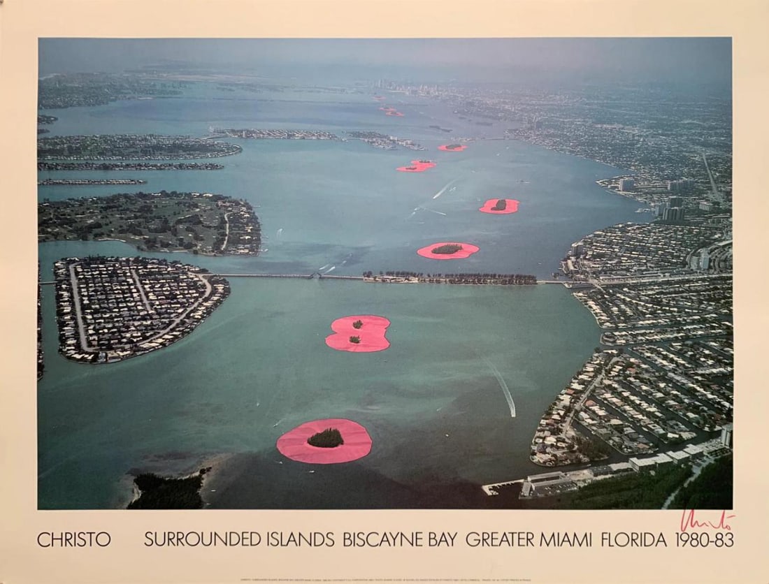 Christo 'Surrounded Islands Biscayne Bay - 1983', Hand Signed Offset Lithograph (1 of 1)