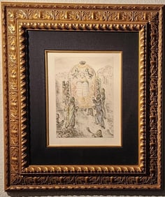 Marc Chagall 'Passage du Jordain - 1956' Etching With Watercolor 1956