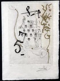 Salvador Dali, 'Les Amours Jaunes The Toad', Hand Signed Etching W Gold Flakes