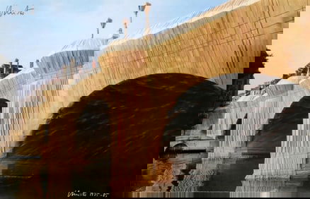 Christo 'Ponte Neuf Empaquette-Close Up - 1985', Hand Signed Offset Lithograph