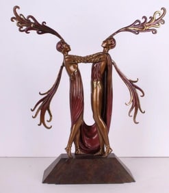 Erte, 'Romain De Tirtoff Kiss Of Fire 1984, Signed & Numbered Bronze Sculpture