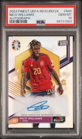 NICO WILLIAMS 2023 TOPPS FINEST HAND SIGNED CARD PSA 10