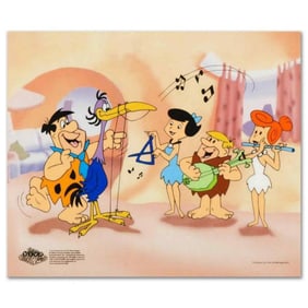 Flintstones Fred Plays The Harp Limited Edition Sericel
