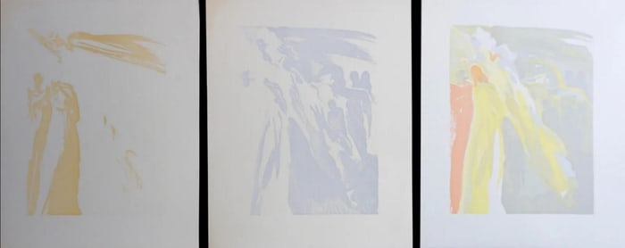 Salvador Dali, 'Divine Comedy Heaven Canto 11 Decomp', Tryptch Lithograph