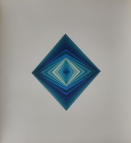 Victor Vaserely, Rhombus, 1968, Monograph On Paper, Framed