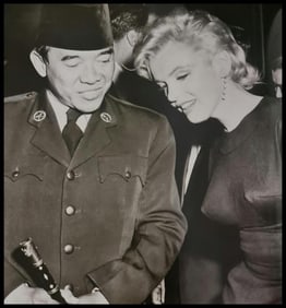 Marilyn Monroe, At 30th birthday party with President Sukarno of Indonesia, 1956