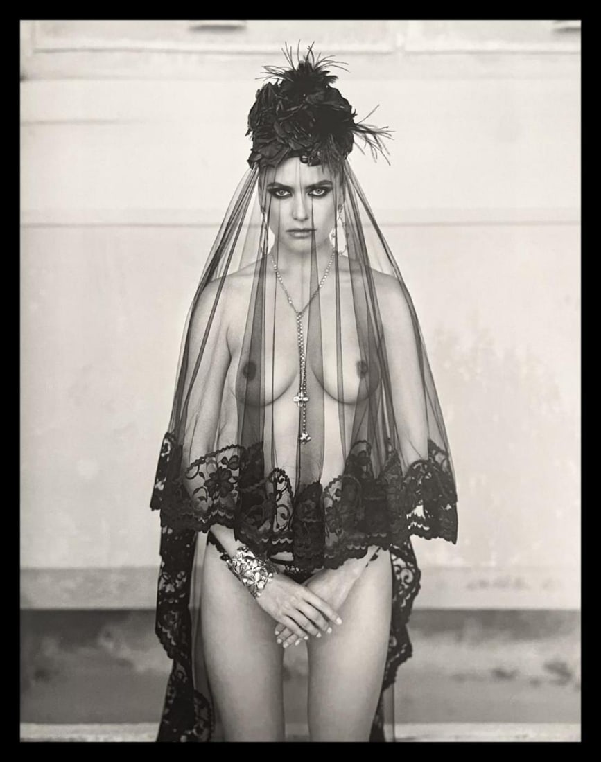 Marc Lagrange, The Veiled Wheel, 2000's: Photographer: Marc Lagrange was a Belgian photographer known for his nude portraits of female figures. Lagrange created dream-like and fantastical narrative pictures populated by beautiful nudes that