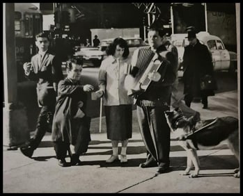 André Kertész, Acordian player, New York, 1959