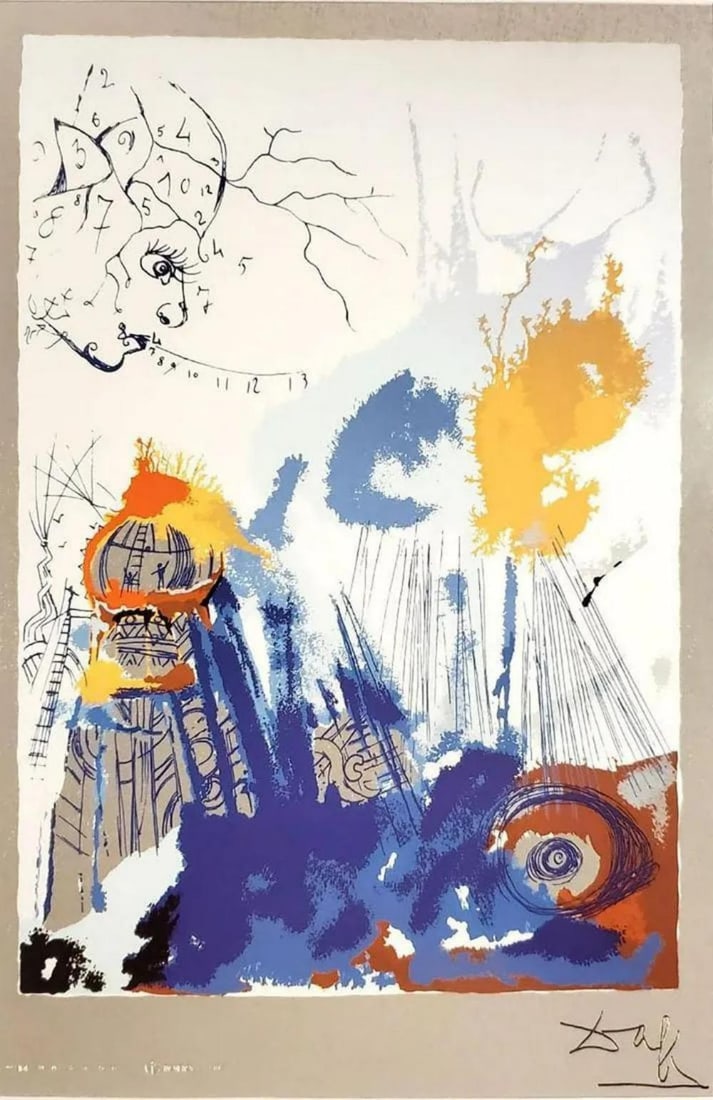 Salvador Dali, The Builder, Signed Limted Edition Screen Print: Description ARTIST: Salvador Dali TITLE: The Builder (The professions) MEDIUM: Screen print 13 colors on silver plate 925 EDITION: 1500 plus AP plus 99 New York edition SIZE: 12" X 8" - 30 x 20 cm FRA