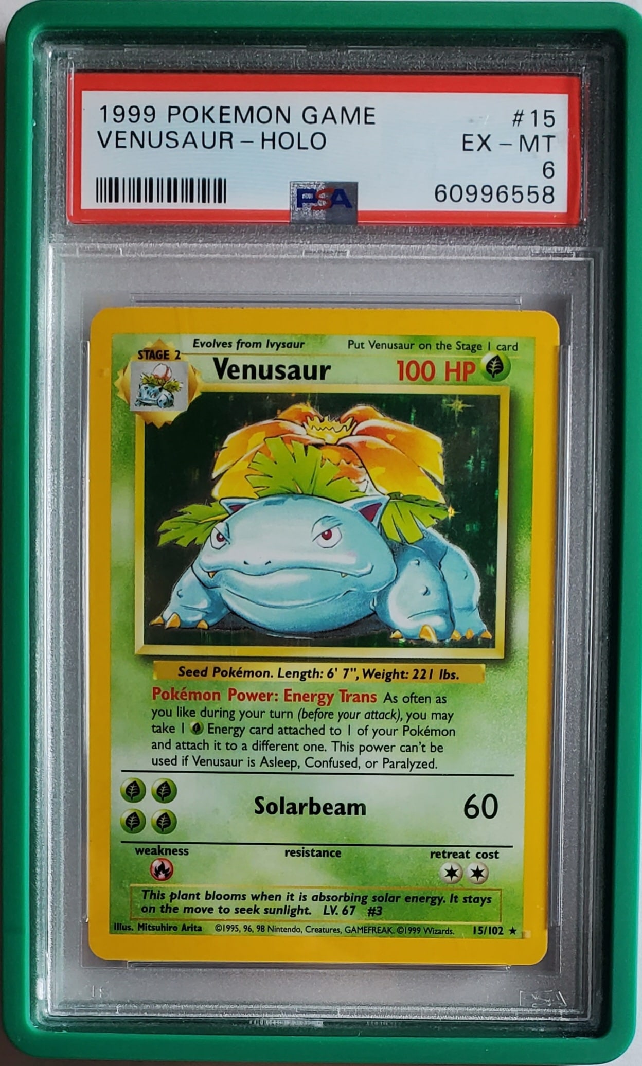 Venasaur Base Set 1 Holo 1999, Pokemon Card - Gem  PSA 6 (1 of 3)