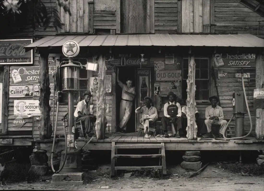 Dorothea Lange, Crossroads Store, North Carolina 1939: Photographer: Dorothea Lange (1896-1965) was an American documentary photographer and photojournalist, best known for her Depression-era work for the Farm Security Administration. Subject/Title: Cross