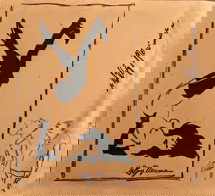 LeRoy Neiman, Playboy Femlin Models for On Lookers, Original Signed Watercolor Drawing