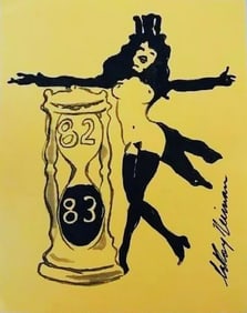 LeRoy Neiman, Playboy Femlin New Years Eve 1982/1983, Original Signed Watercolor Drawing