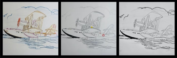 Bob Stanley, Very Large Flying Boat Taking' Portfolio, 3 Lithographs