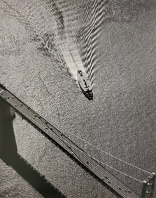 Ansel Adams, Ferry and Bay Bridge from the Air, San Francisco, California, 1954