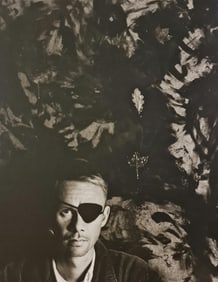 Mikael Jansen, Hakan with his Painting, Stockholm studio, 1994