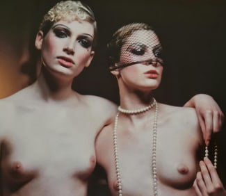 Michel Compte, Nina Heimlich and Marieke Delange at a fashion shoot at the Ritz, Paris, 1998