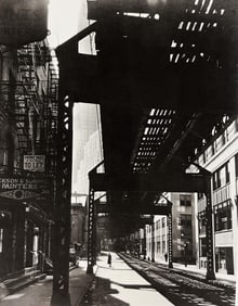 Berenice Abbott, El', SecondAnd Third Avenue Lines, 250 Peal Street, 1930s