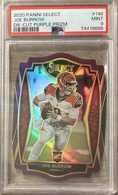 Joe Burrow Rookie PSA 9 Purple Prizm Die-Cut