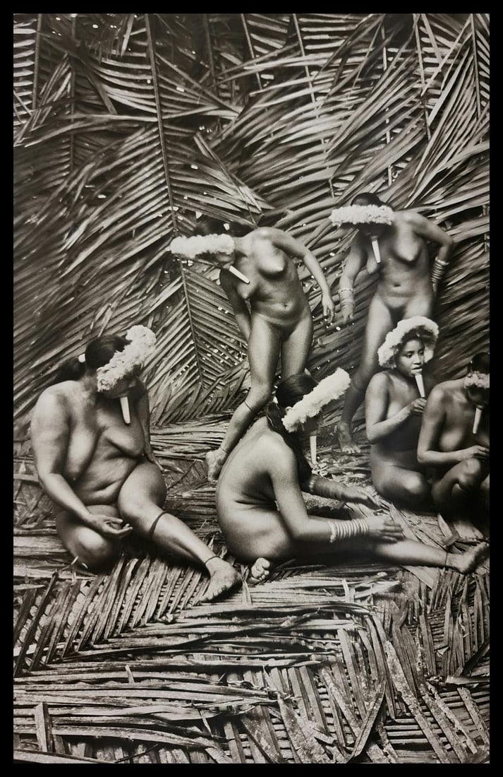Sebastiao Salgado, Zo'e women collecting Urucum fruit, Para, Brazil, 2009: Photographer: Sebastiao Ribeiro Salgado Junior is a Brazilian social documentary photographer and photojournalist. He has traveled to over 120 countries for his photographic projects. Most of these ha