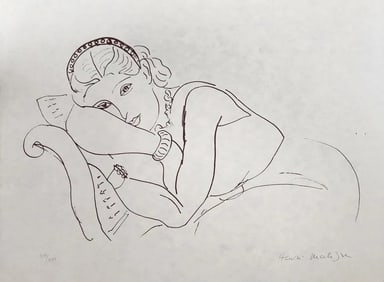 HENRI MATISSE 'RECLINING NUDE II -1960' LITHOGRAPH ON JAPON PAPER