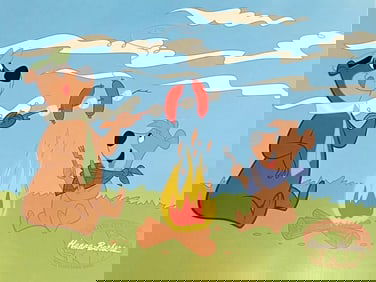 Hanna-Barbera, Yogi Bear & Boo Boo - Campfire, Limited Edition Animation Cel