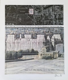 Christo 'Wrapped Reichstag - 1984', Hand Signed Offset Lithograph