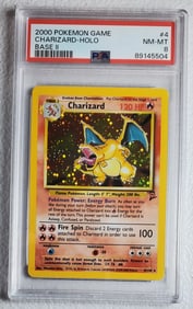 Charizard Holo PSA 8 Base Set 2,  2000