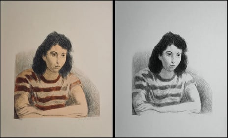 Raphael Soyer, 'Woman's Head Portfolio', Diptych Lithograph