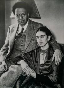 Frida Kahlo, with Diego Rivera