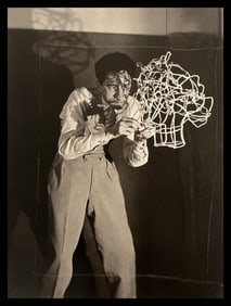 Man Ray, Jean Cocteau, Sculpting His Own Head In Wire, C.1925
