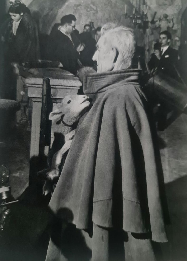Brassai, Christmas Eve Mass, Les Baux, Provence, 1945: Photographer: Brassai (pseudonym of Gyula Halász, 1899 – 1984) - historically important Hungarian photographer, sculptor and filmmaker who rose to fame in France. Title: Christmas Eve Mass, Les Bau