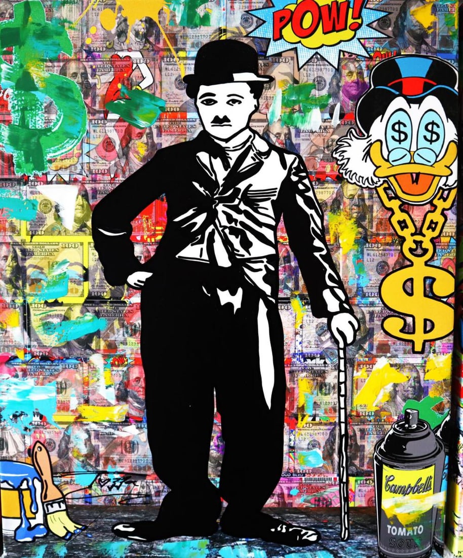 Jozza - Pop Art, 'Super Charlie', Signed Mixed Media Acrylic Canvas Painting, 2024 (1 of 4)