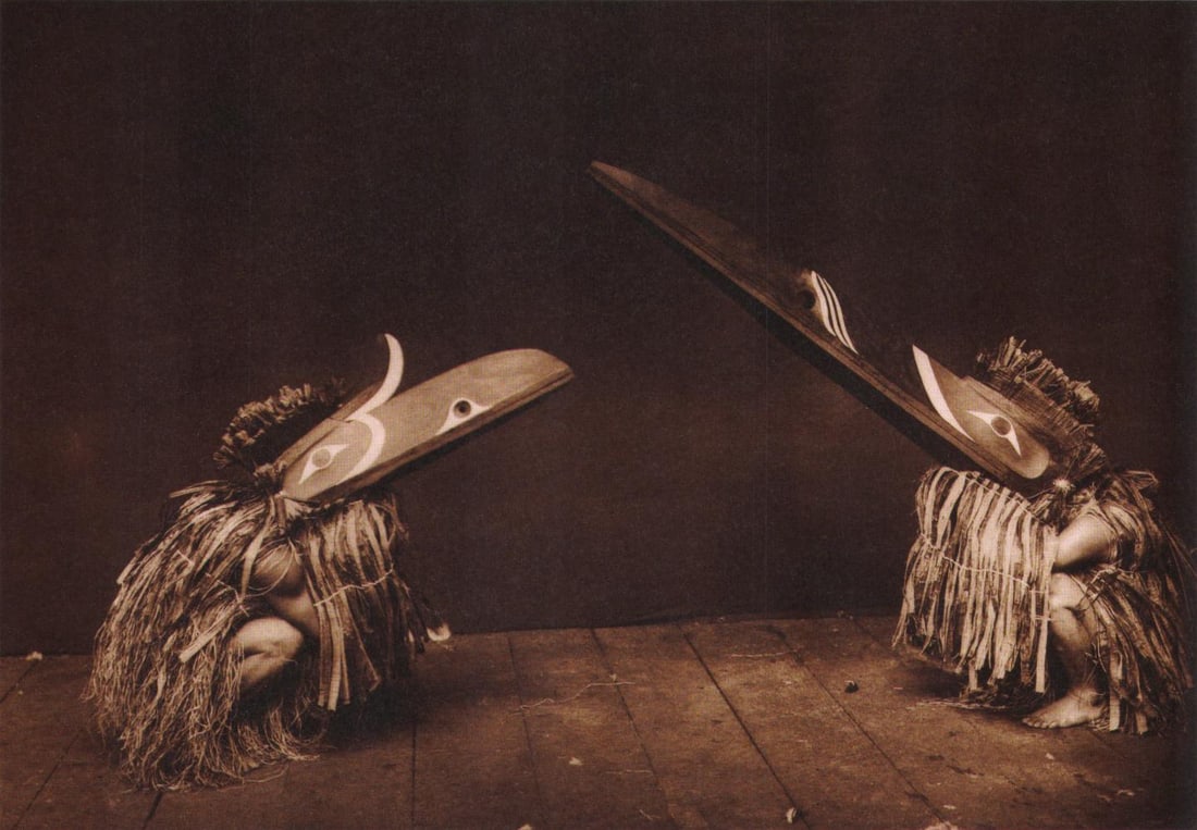 Edward S. Curtis, PLATE 87 Kotsuis and Hobbuq Nakoak, 1914: Photographer: Edward S. Curtis (American, 1868 - 1952) - renowned photographer of the American West and the Native American Indian. Title: FIG. 45 Curtis Studio, (Edward S. Curtis and His Daughter Bet