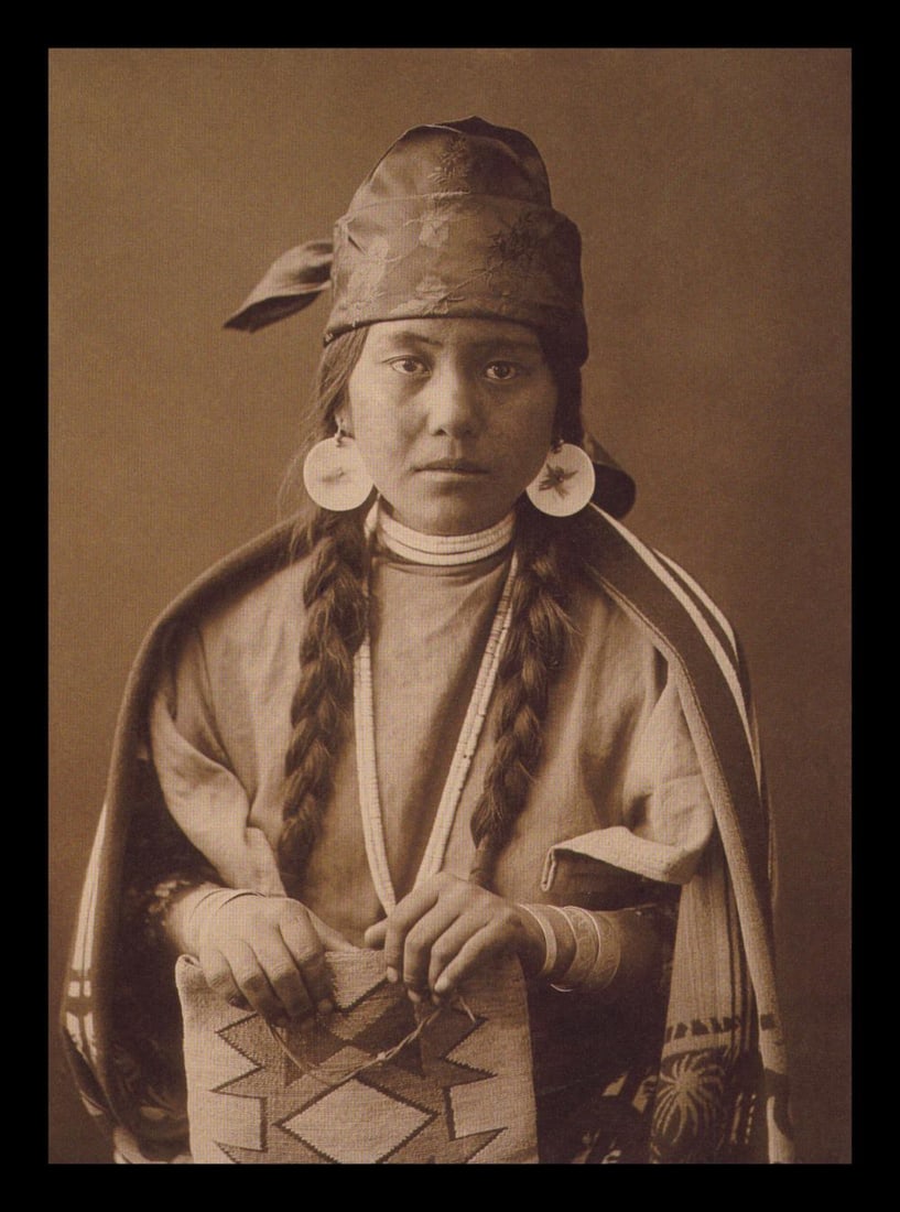 Edward S. Curtis, PLATE 4 Untitled (Plateau Woman), 1900: Photographer: Edward S. Curtis (American, 1868 - 1952) - renowned photographer of the American West and the Native American Indian. Title: FIG. 45 Curtis Studio, (Edward S. Curtis and His Daughter Bet