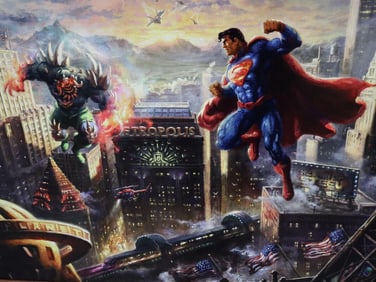 Thomas Kinkade Studios, 'Superman Original Drawings on Verso Man Of Steel', S/N