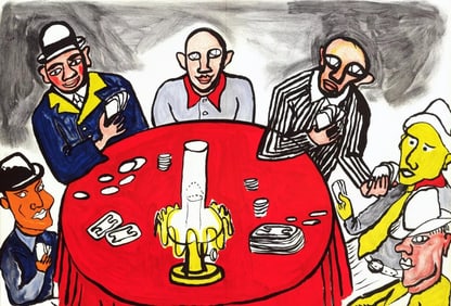 Alexander Calder, Original 1975 Lithograph 'Joueurs de Cartes'