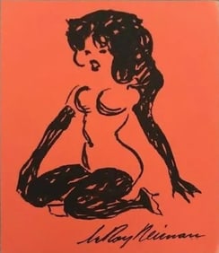 LeRoy Neiman, Playboy Femlin a Darling Pose', Signed Watercolor Drawing