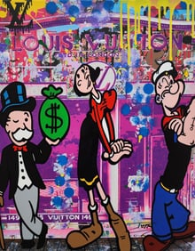 Jozza - Pop Art, 'My Favourite Store', Signed Mixed Media Acrylic Canvas Painting, 2024