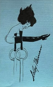 LeRoy Neiman, Playboy Femlin The Gymnast, Original Signed Watercolor Drawing